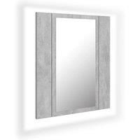 vidaXL LED Bathroom Mirror Cabinet Concrete Grey 40x12x45 cm Acrylic
