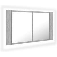 Vidaxl Led Bathroom Mirror Cabinet Concrete Grey 80X12X45 Cm Acrylic