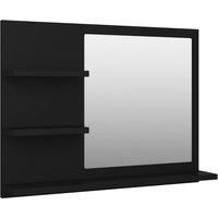 vidaXL Bathroom Mirror Black 60x10.5x45 cm Engineered Wood