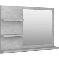 vidaXL Bathroom Mirror Home Decor Bathroom Washroom Storage Vanity Unit Wall Mounted Cosmetic Makeup Dressing Mirror Concrete Grey Chipboard