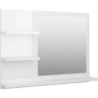 vidaXL Bathroom Mirror High Gloss White 60x10.5x45 cm Engineered Wood