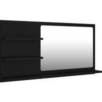 vidaXL Bathroom Mirror Black 90x10.5x45 cm Engineered Wood