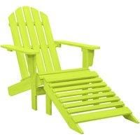 Garden Adirondack Chair with Ottoman Outdoor Lounge Solid Fir Wood vidaXL