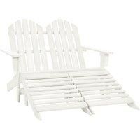 2-Seater Garden Adirondack Chair and Ottoman Outdoor Armchair Fir Wood vidaXL