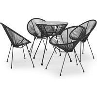 vidaXL 5 Piece Outdoor Dining Set PVC Rattan Black, Black