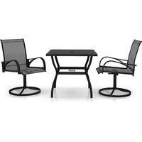 Garden Dining Set Textilene and Steel Patio Multi Models 3/5/7/9 Piece vidaXL