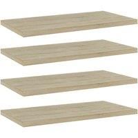 vidaXL 4x Wall Shelf Boards Extra Shelf Shelf Panels Bookrack Wall Shelf Panels Bookrack Plates Furniture Study Room Sonoma Oak Engineered Wood