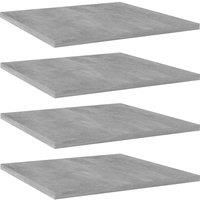 vidaXL 4x Bookshelf Boards - Concrete Grey Engineered Wood - 40x40x1.5 cm - Extra Shelf for Bookcase