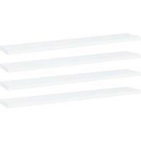 vidaXL 4-Piece Set of Engineered Wood Bookshelf Boards for Living Room and Office - White.