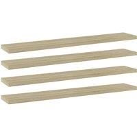 vidaXL Bookshelf Boards - 4 piece Set - Modern Design - Engineered Wood - Sonoma Oak Colour - Easy to Clean - Space Saving Solution