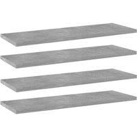 vidaXL 4x Bookshelf Boards Living Room Kitchen Furniture Shelf Accessory Extra Shelf Panel Replacement Bookshelf Board Concrete Grey Engineered Wood