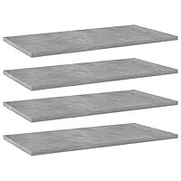 vidaXL Bookshelf Boards 4 pcs in Concrete Grey - Engineered Wood, Modern Style for Living Room, Versatile Storage and Easy Cleaning