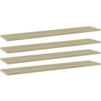 vidaXL 4x Wall Shelf Boards White Bookrack Extra Shelf Panels Bookcase Panel Furniture Fitment Study Room Library Sonoma Oak Engineered Wood