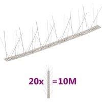 2/4/5-row Plastic Bird & Pigeon Spikes Set Pet Repellent Multi Sizes vidaXL