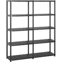 vidaXL Storage Shelf Storage Rack Display Shelf Storage Organiser Shelving Unit Indoor Garage Office Furniture 5-Tier Black Plastic