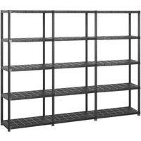 vidaXL Storage Shelf - Versatile 5-Tier Rack, Durable Plastic Material, High Load Capacity, Black, Compact Design for Space Efficiency - 71x38x170cm (LxWxH)