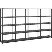 vidaXL Storage Shelf Storage Organiser Display Shelf Shelving Unit Indoor Storage Rack Office Garage Furniture 5-Tier Black Plastic
