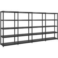 Vidaxl Storage Shelf 5-tier Black 340X40X185 Cm Plastic