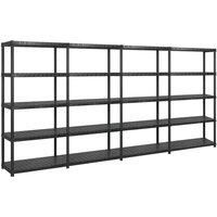 vidaXL Storage Shelf Display Shelf Storage Organiser Shelving Unit Indoor Storage Rack Garage Office Furniture 5-Tier Black Plastic