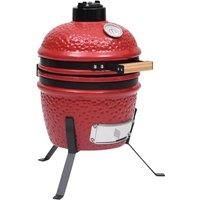VidaXL 2-in-1 Kamado Barbecue Grill Smoker Ceramic 56 cm Red