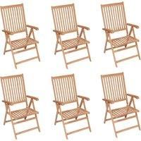 Reclining Outdoor Garden Chair Folding Armchair Bistro Seating Teak vidaXL