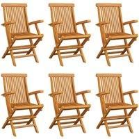 vidaXL Folding Garden Chairs 6 pcs Solid Teak Wood