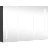 LED Bathroom Mirror Cabinet Mirrored Wall Room vidaXL
