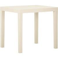 vidaXL - Weather-Resistant Plastic Garden Table for Outdoor Dining, Easy to Assemble and Clean, Lightweight Portable Design, 79x65x72 cm in White