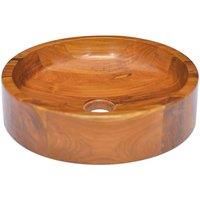 vidaXL Basin Solid Teak Wood £40x10 cm