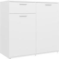 vidaXL White Sideboard with 2 Doors and Drawer - Scandinavian Styled Living Room or Bedroom Storage Unit in Engineered Wood