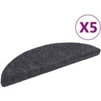 Selbstklebende Treppenmatten 5 Stk. Dunkelgrau 56x17x3 cm