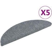 vidaXL Stair Mats – 5x Light Grey Non-Slip, Washable Needle Punch Fabric for Stairs, Easy Adhesive Application, 56x17x3cm