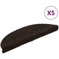 vidaXL Self-adhesive Stair Mats 5 pcs Brown 56x17x3 cm Needle Punch