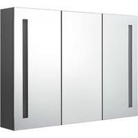 vidaXL LED Bathroom Mirror Cabinet 89x14x62 cm Grey