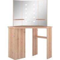 Corner Dressing Table with LED Home Make-up Furniture Multi Colours vidaXL