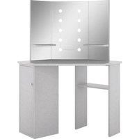 Corner Dressing Table with LED Home Make-up Furniture Multi Colours vidaXL