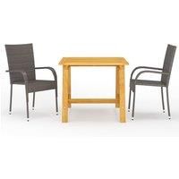 Garden Dining Set 3 Piece Furniture Table & Chairs Patio Multi Colours vidaXL