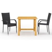 Garden Dining Set 3 Piece Furniture Table & Chairs Patio Multi Colours vidaXL