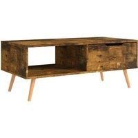 vidaXL Coffee Table in Smoked Oak | Durable Engineered Wood | Scandinavian Design | 100x49.5x43 cm | Perfect Side Table for Living Room Decor