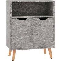 vidaXL Sideboard with Three-Compartments - Modern Grey Engineered wood Living Room/Bedroom Storage Cabinet