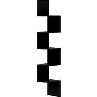 vidaXL Wall Corner Shelf High Gloss Black 19x19x123 cm Engineered Wood