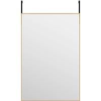 Door Mirror Glass and Aluminium Hanging Mirror Black/Gold Multi Sizes vidaXL