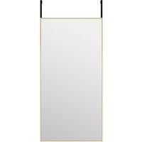 Door Mirror Glass and Aluminium Hanging Mirror Black/Gold Multi Sizes vidaXL