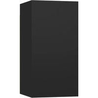 vidaXL Hanging TV Cabinet in Black - Modern Style, Spacious Shelves, Wall Mounted, Easy to Clean, Sturdy Engineered Wood, 30.5x30x60 cm