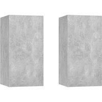 Vidaxl Tv Cabinets 2 Pcs Concrete Grey 30.5X30X60 Cm Engineered Wood, Grey
