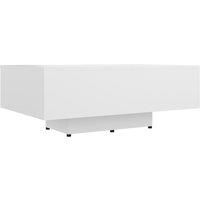 vidaXL Coffee Table in White - Rectangle Engineered Wood Table for Living Room - Durable and Sturdy Modern Furniture Design - Dimensions: 85 x 55 x 31 cm