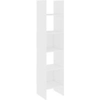 vidaXL Engineered Wood White Book Cabinet - Modern Style Freestanding Bookshelf with 5 Compartments for Living Room