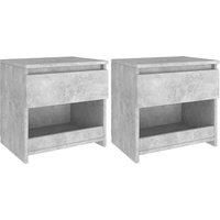 vidaXL 2x Bedside Cabinets Chipboard Nightstand Bed Drawers Cabinets Couch End Tables Telephone Stands Bedroom Furniture Concrete Grey