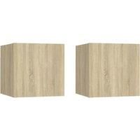 vidaXL Wall Mounted TV Cabinets 2 pcs Sonoma Oak 30.5x30x30 cm