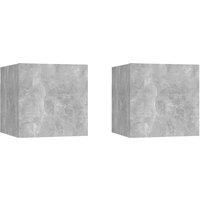 vidaXL Wall Mounted TV Cabinets 2 pcs Concrete Grey 30.5x30x30 cm